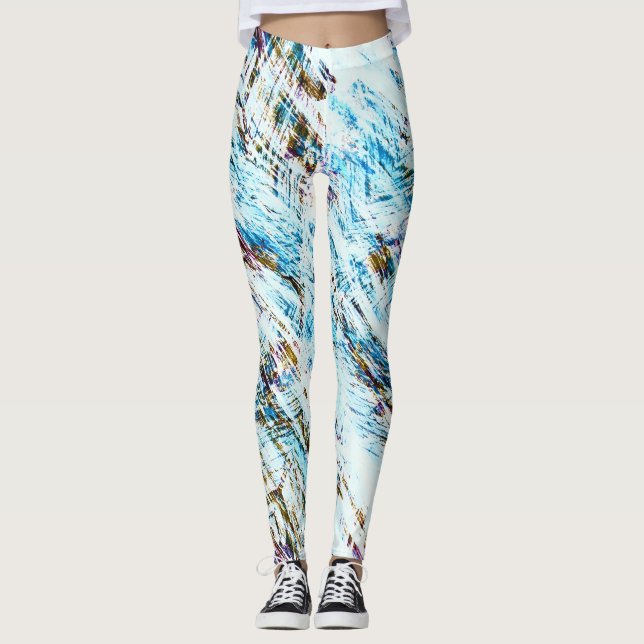 Isigt slitna vinterränder leggings (Framsida)