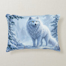 Isikdödande av snöskogarnas vita varg prydnadskudde