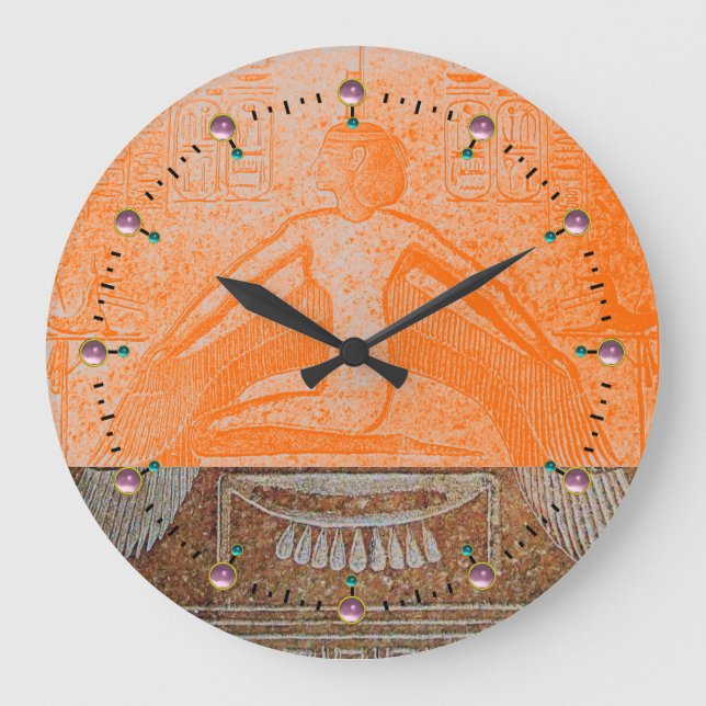 ISIS, Antique Brown Orange Sepia Stor Klocka (Framsida)