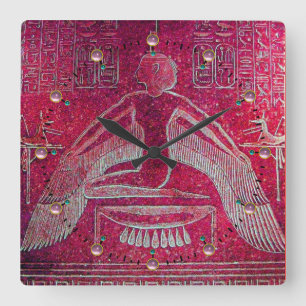 ISIS, Antique Red Fyrkantig Klocka