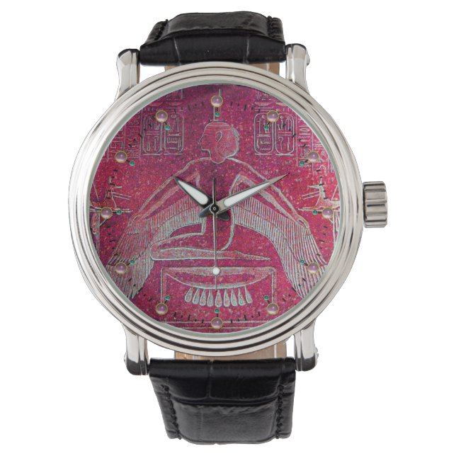 ISIS,egyptisk gudinna Antique Red Rosa Armbandsur (Framsida)