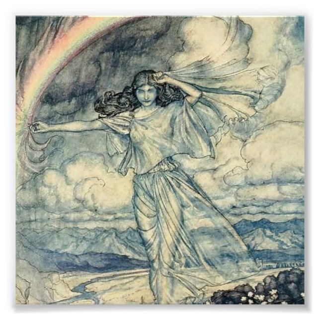 "Isis Rainbow Goddess" av Arthur Rackham Fototryck (Framsidan)