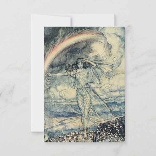 "Isis Rainbow Goddess" av Arthur Rackham Tack Kort (Framsida)