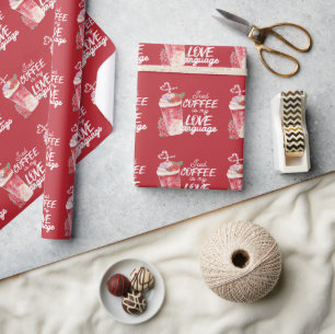 Iskad kaffe är min Kärlek American Red Wrapping Pa Presentpapper
