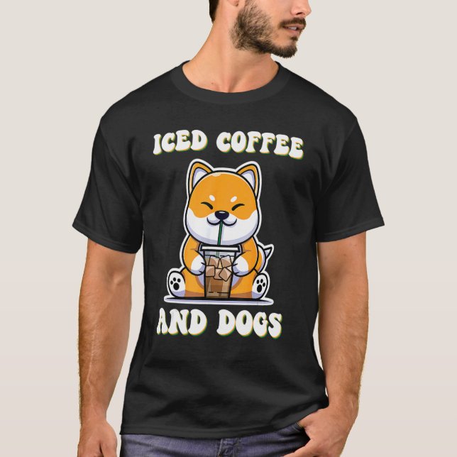 Iskad kaffe och Hundar Veterinary Vet Tech T Shirt (Framsida)