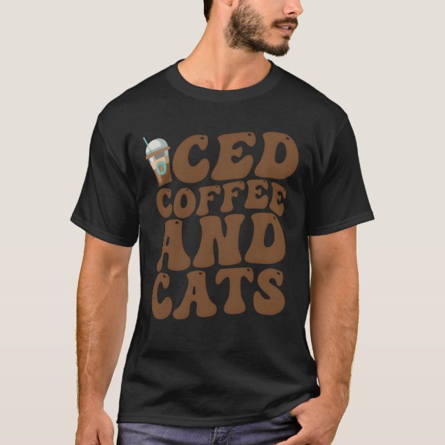 Iskaffé Och Katter Groovy familj T Shirt (Framsida)