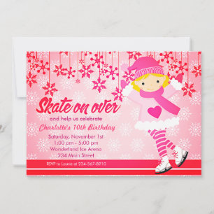 Iskal Skalbar Rosa Girly Party Inbjudningar