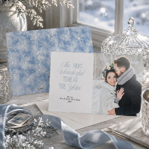 Iskall blå snöflinga Första gifta julen Foto