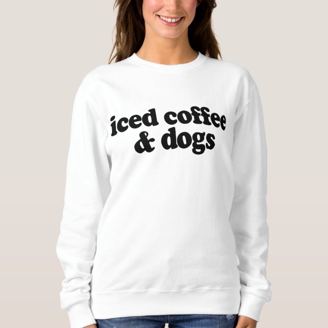 Iskall kaffe och hundar    t shirt (Framsida)