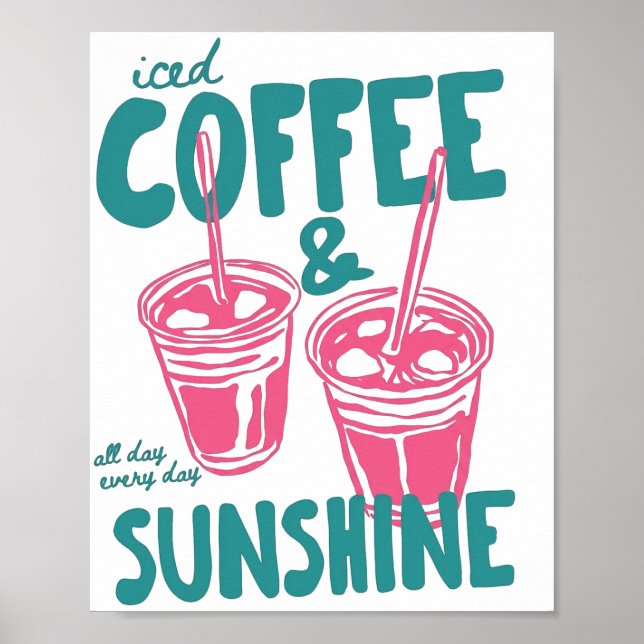 Iskall kaffe och solsken poster (Framsidan)