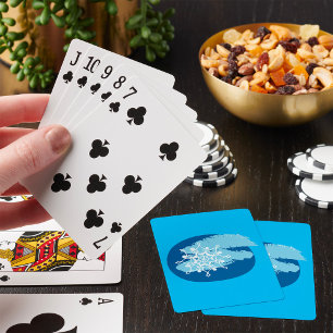 Iskallt Blått Snöflinga Abstrakt Vintercirkel Casinokort