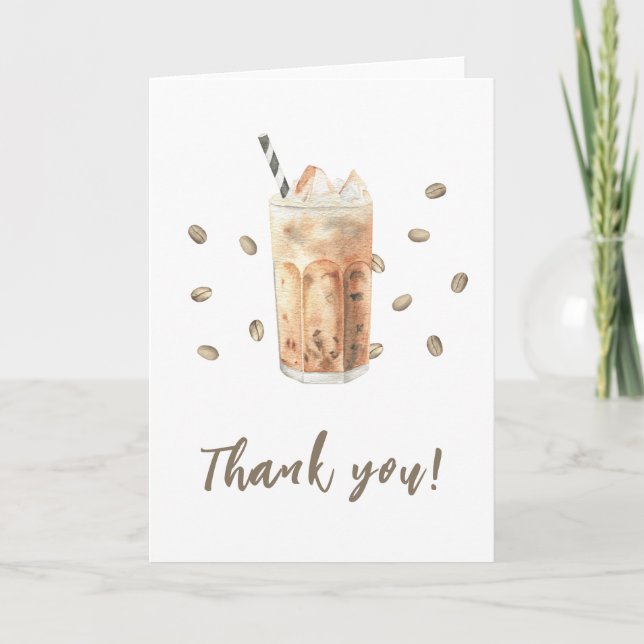 Iskallt kaffe bryggning Baby shower Tack  Kort (Framsida)