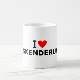 Iskenderun Turkiet kärlek stad hjärta som reser sy Kaffemugg