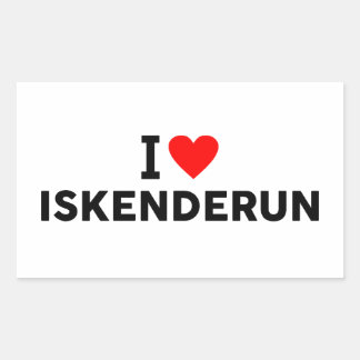 Iskenderun Turkiet kärlek stad hjärta som reser sy Rektangulärt Klistermärke