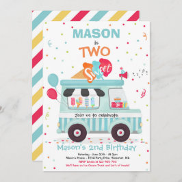 Iskkräm 2 svensk 2:a födelsedagen Iskkräm Lastbil Inbjudningar