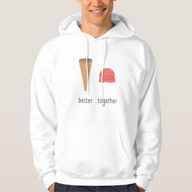 Iskkräm med iskräm Scoop är bättre Hoodie (Framsida)