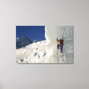Isklättring på Tasman Glacier nedanför Mount Canvastryck