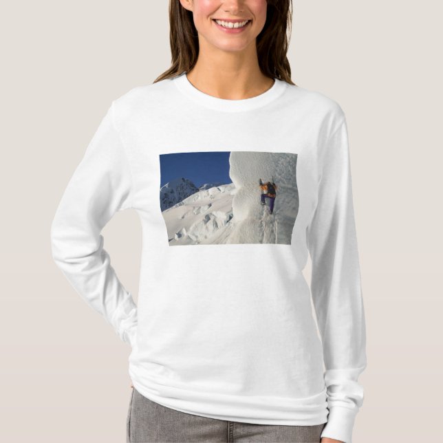 Isklättring på Tasman Glacier nedanför Mount Tee (Framsida)