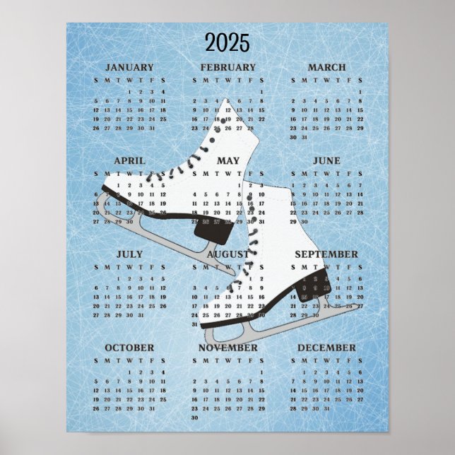 Iskonståkning Design 2025 Kalender Poster (Framsidan)