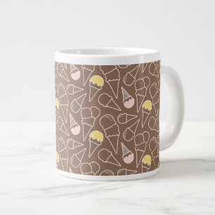 Iskräm Cone Mönster på Brown Jumbo Mugg