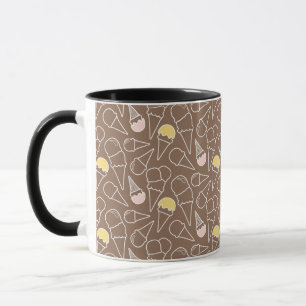 Iskräm Cone Mönster på Brown Mugg