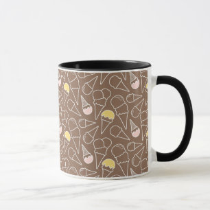 Iskräm Cone Mönster på Brown Mugg