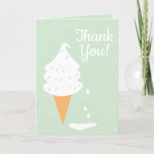 Iskräm Cone with Sprinkles Polka dots Grönt Tack Kort