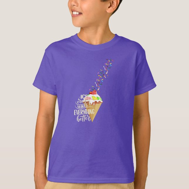 Iskräm gör allt bättre t shirt (Framsida)