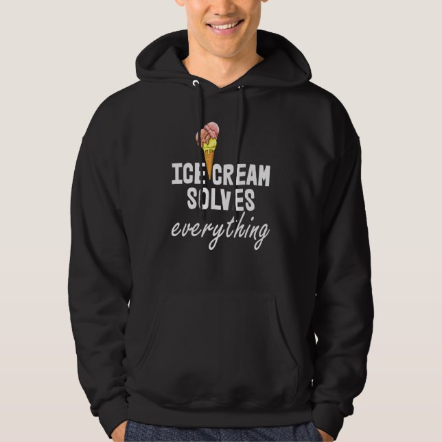 Iskräm löser allt iskräm Kärlek Manar Par Hoodie (Framsida)