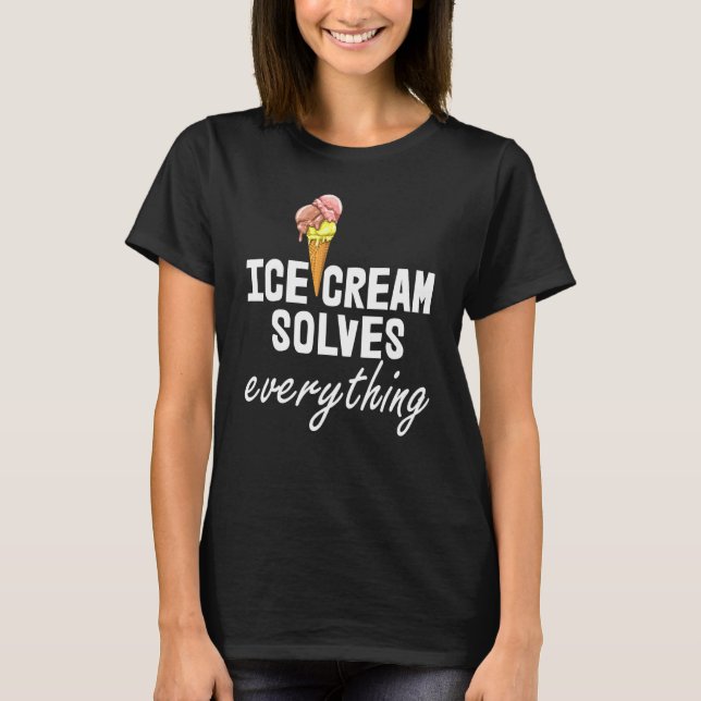 Iskräm löser allt iskräm Kärlek Manar Par T Shirt (Framsida)
