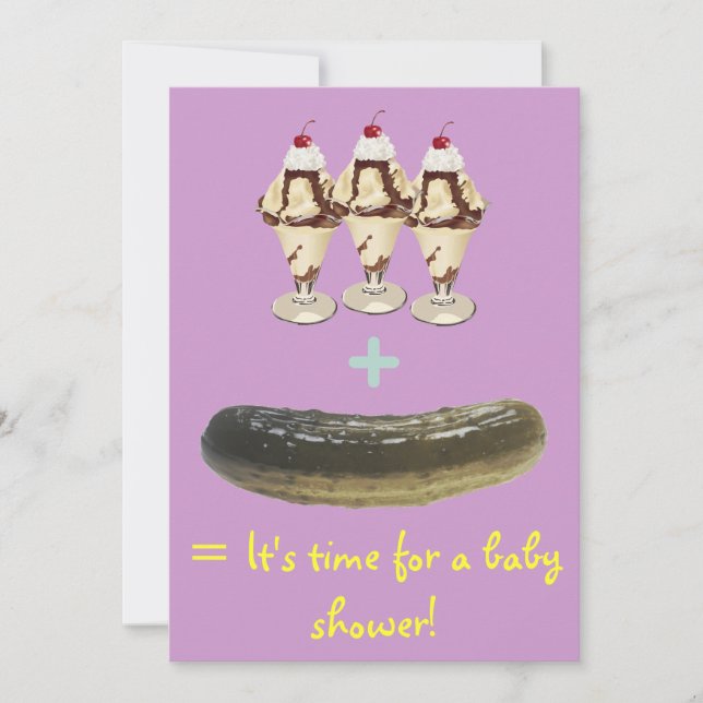 Iskräm och Pickle Baby Shower Inbjudan (Framsida)