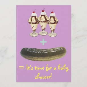 Iskräm och Pickle Baby Shower Inbjudan