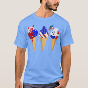 Iskrämer amerikanska Flagga Lycklig 4:e juli-sötsa T Shirt