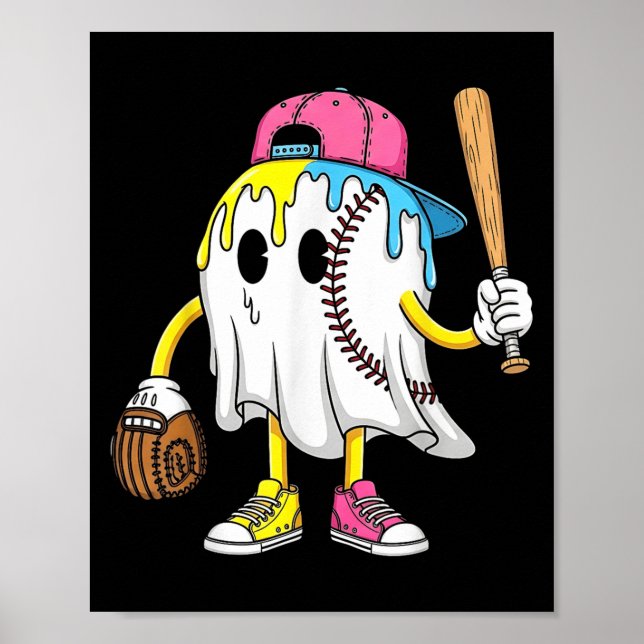 Iskräppost Drip Ghost Baseball Spots Baseball Drif Poster (Framsidan)