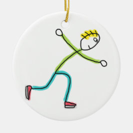 Iskridsko Stickman Julgransprydnad Keramik