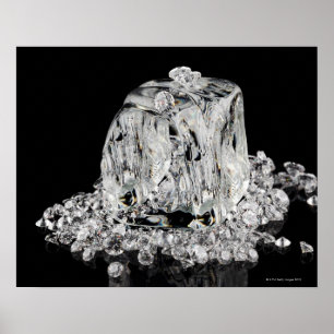 Iskuber smälter in i diamanter poster