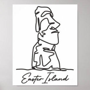 Isla de Pascua Polynesia Chile Statu påsk Poster