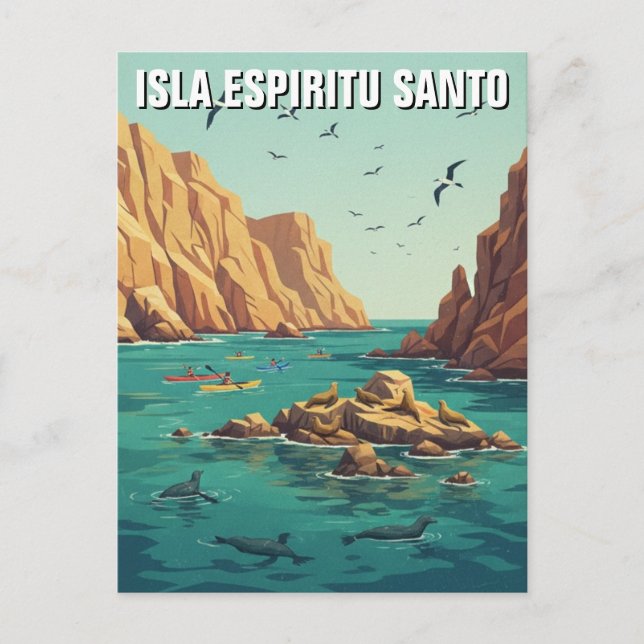 Isla Espíritu Santo Mexico Vykort (Framsida)