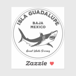 Isla Guadalupe Underbar White Shark v2 Diving Klistermärken