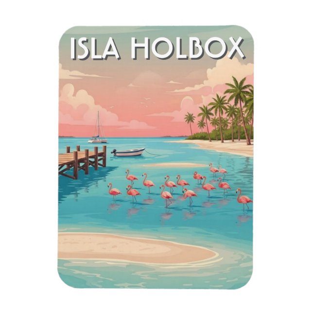 Isla Holbox Mexiko Resa Strand Magnet (Vertikal)