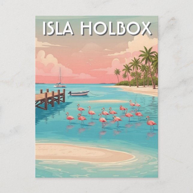 Isla Holbox Mexiko Resa Strand Vykort (Framsida)
