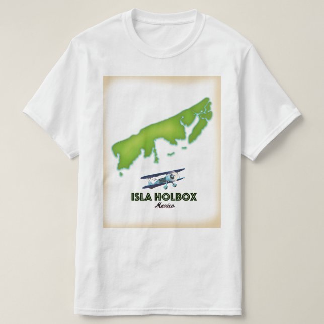 Isla Holbox Mexiko resemapposten T Shirt (Design framsida)