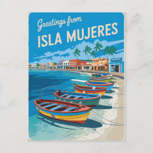 Isla Mujeres Mexico Vintage Vykort