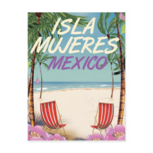 Isla Mujeres Mexiko strand affisch