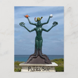 Isla Mujeres Postcard of Mayan Vishnu Vykort