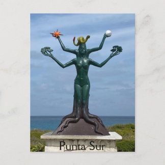 Isla Mujeres Postcard of Mayan Vishnu Vykort