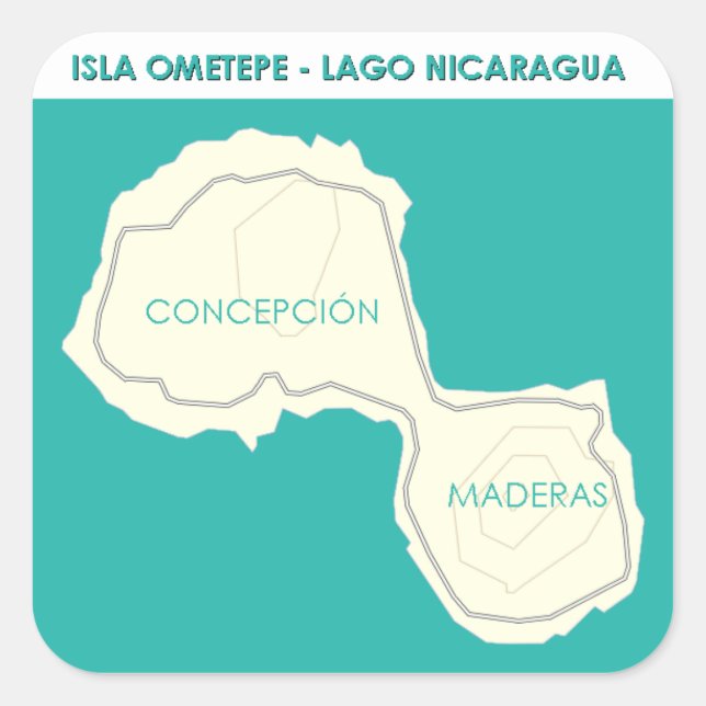 Isla Ometepe Fyrkantigt Klistermärke (Framsida)