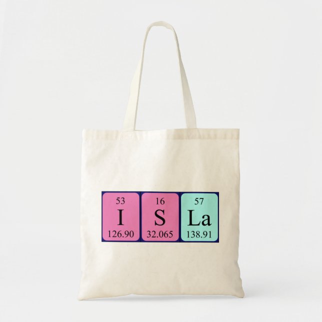 Isla Periodisk bord namn tote bag Tygkasse (Framsidan)
