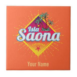 Isla Saona Karibien Dominikanska republiken Retro Kakelplatta