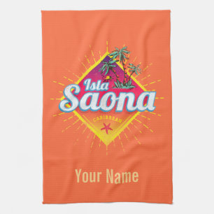 Isla Saona Karibien Dominikanska republiken Retro Kökshandduk